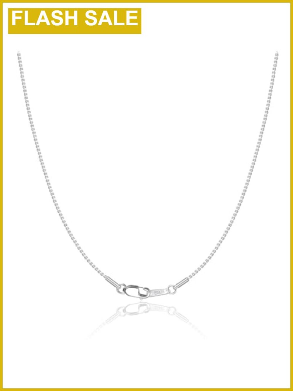 18K Gold Plated 925 Sterling Silver 1mm Box Chain Necklace Women 18 Inch